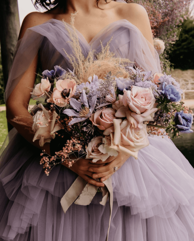 A Hand Painted Floral Wedding Dress & Nature Inspired Wedding at